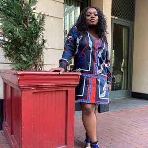 Zara Chain Print Shirt Dress